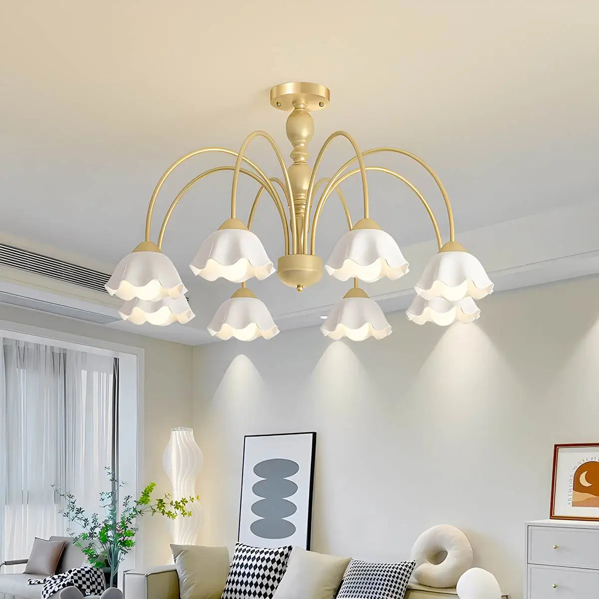 French Pastoral Style Flower Chandelier