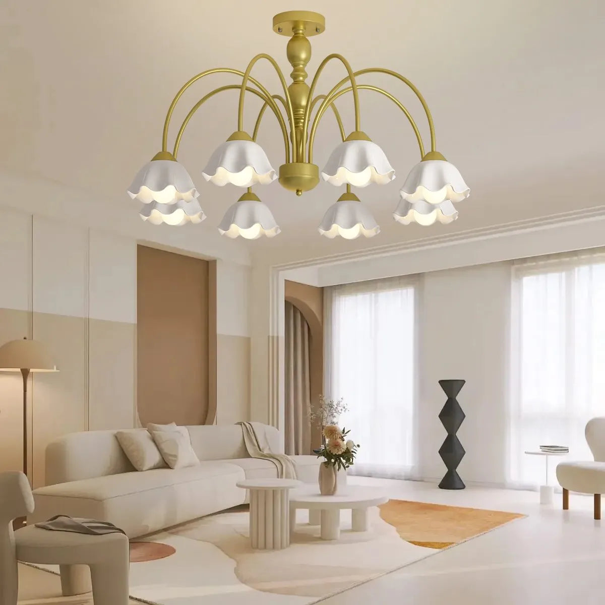 French Pastoral Style Flower Chandelier