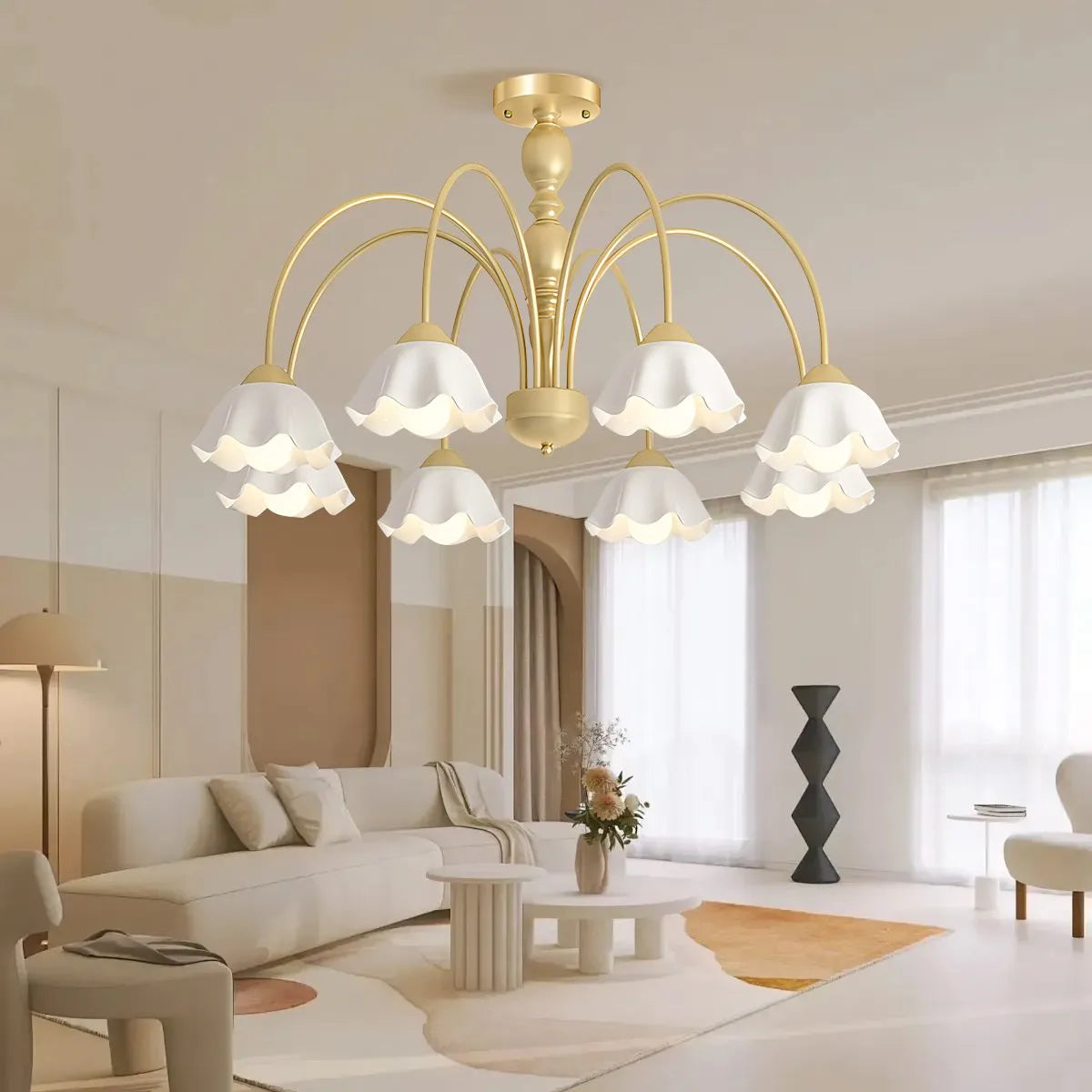 French Pastoral Style Flower Chandelier