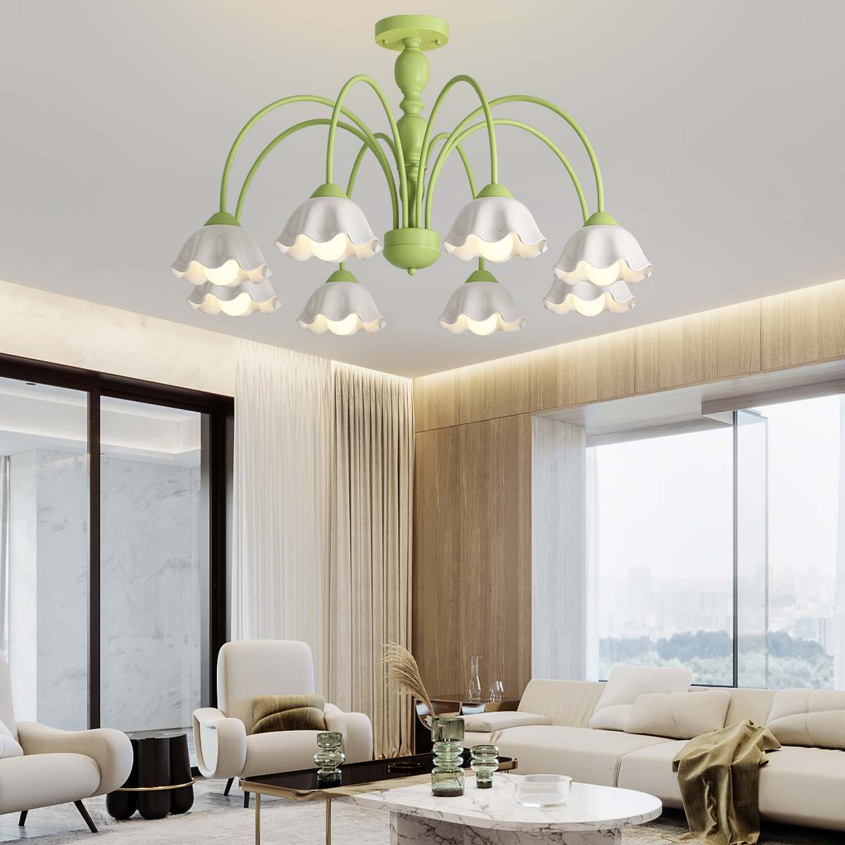 French Pastoral Style Flower Chandelier