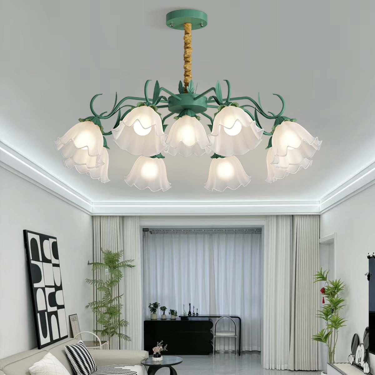 American Retro Pastoral Style Flower Chandelier