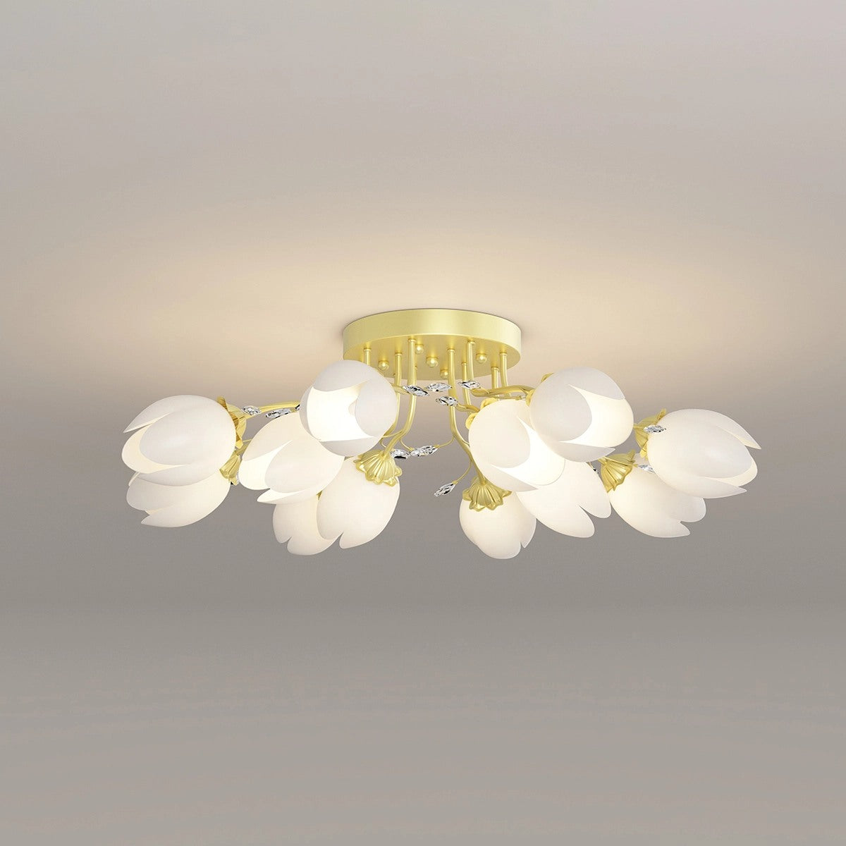 French Pastoral Flower Ceiling Chandelier