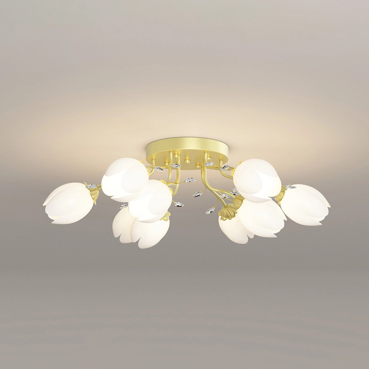 French Pastoral Flower Ceiling Chandelier