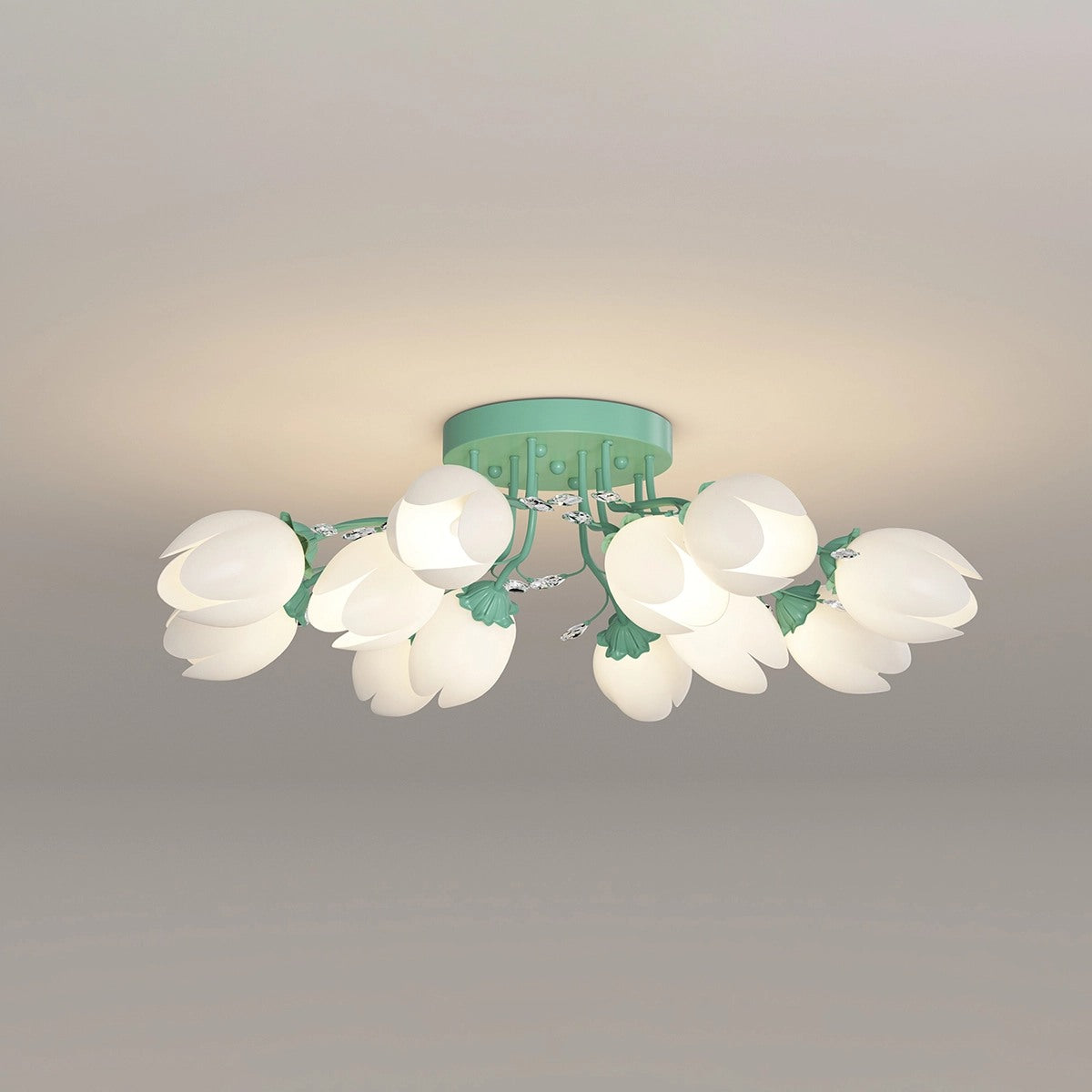 French Pastoral Flower Ceiling Chandelier