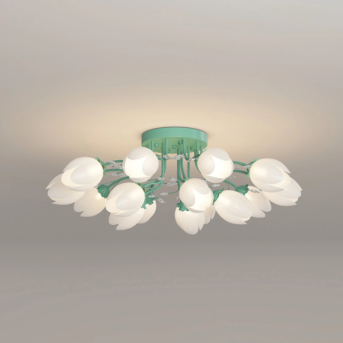 French Pastoral Flower Ceiling Chandelier