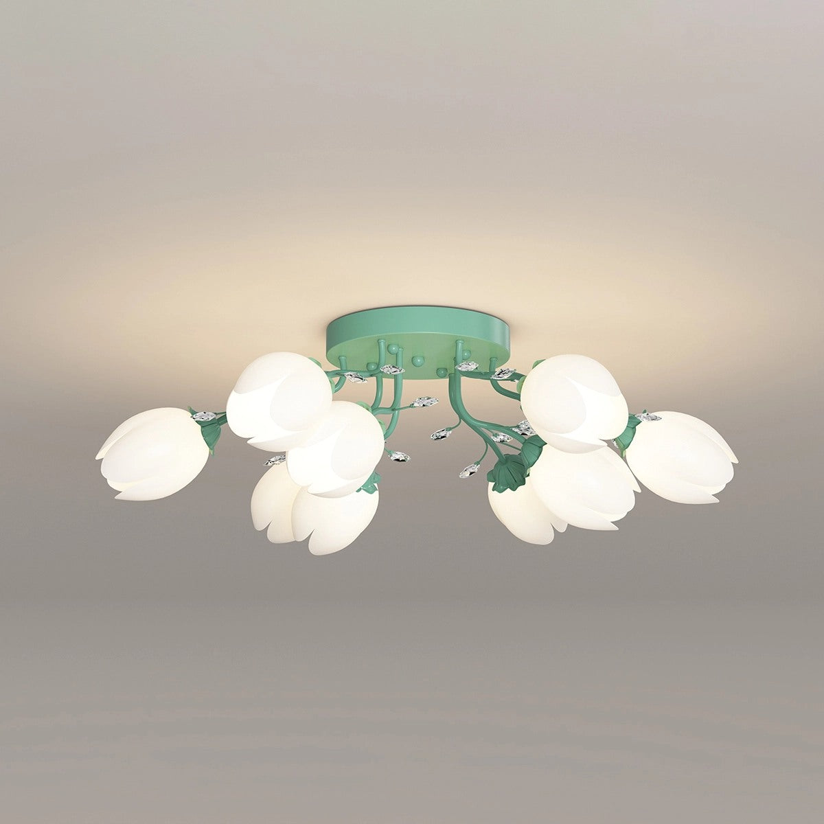 French Pastoral Flower Ceiling Chandelier