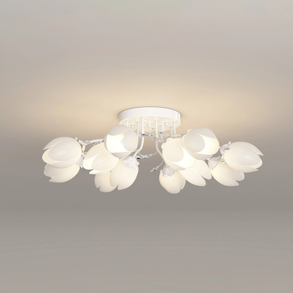 French Pastoral Flower Ceiling Chandelier