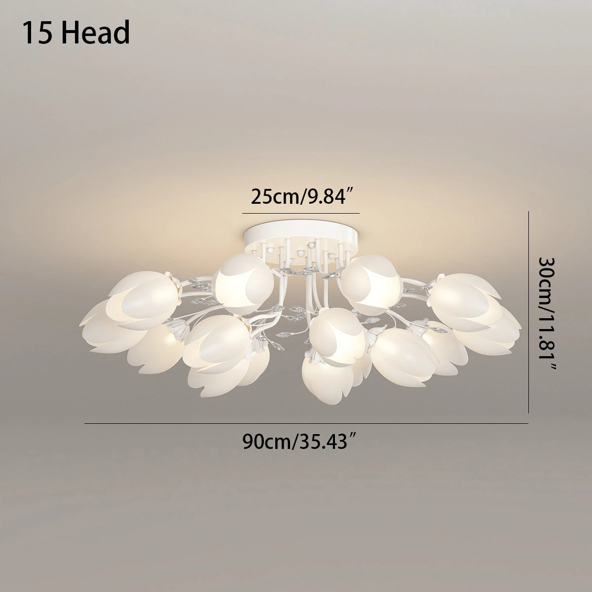 French Pastoral Flower Ceiling Chandelier