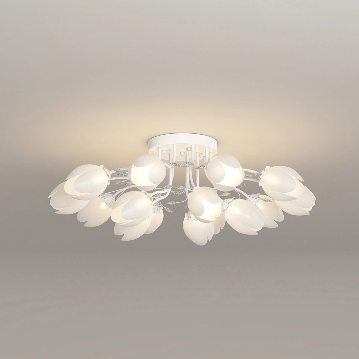 French Pastoral Flower Ceiling Chandelier