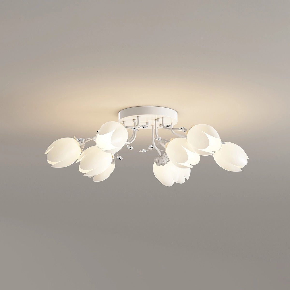 French Pastoral Flower Ceiling Chandelier