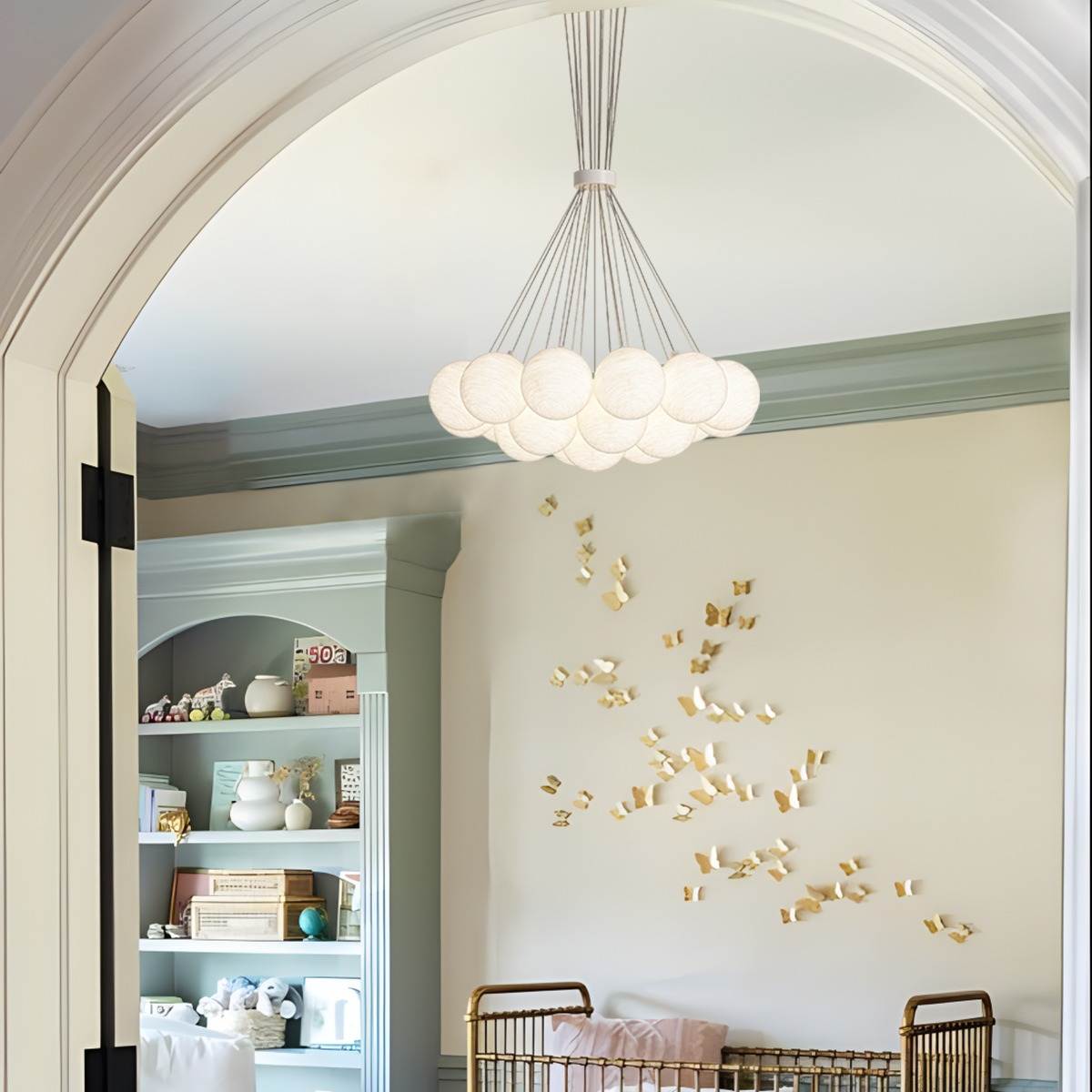 French Tulip Flower & Ball Chandelier