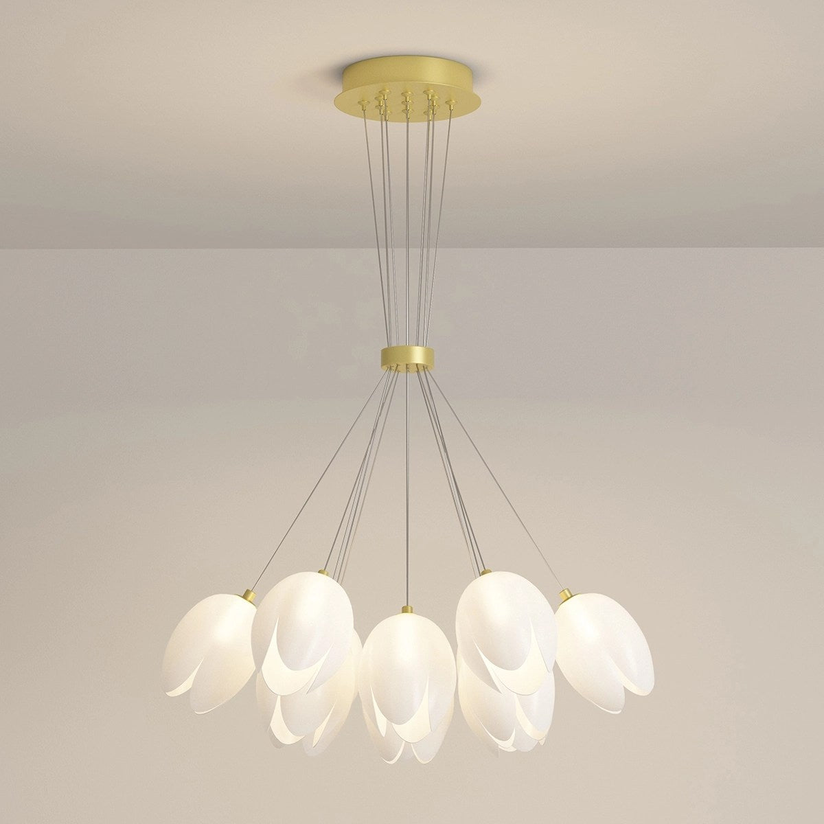 French Tulip Flower & Ball Chandelier