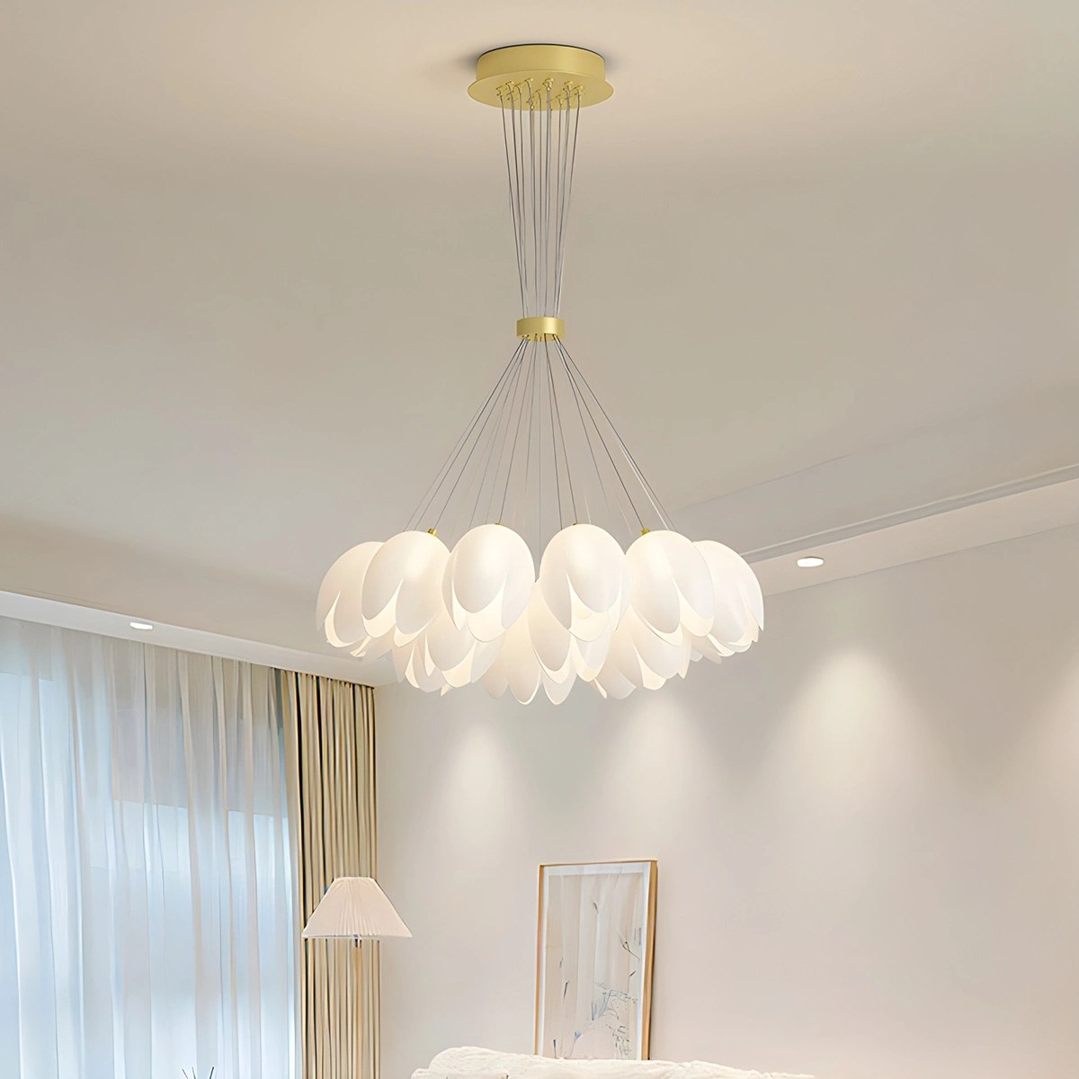 French Tulip Flower & Ball Chandelier