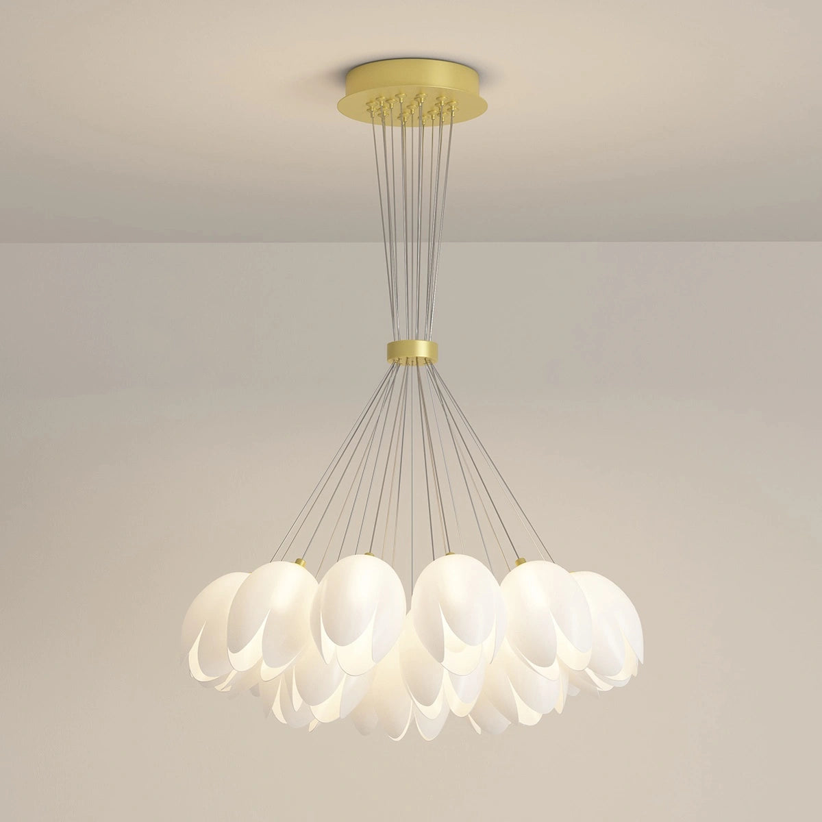 French Tulip Flower & Ball Chandelier