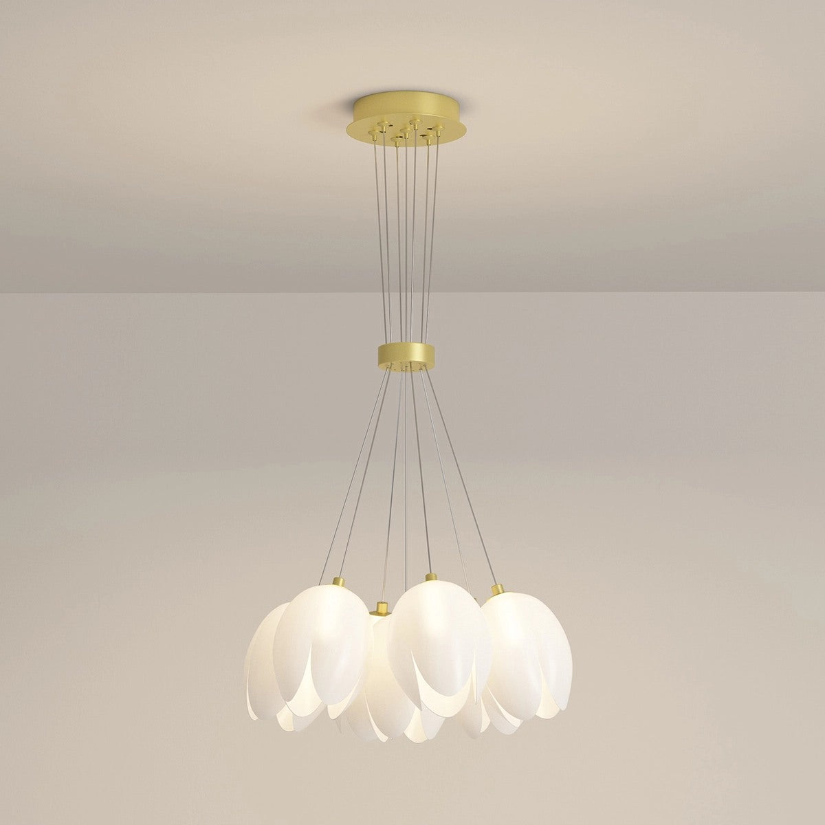 French Tulip Flower & Ball Chandelier