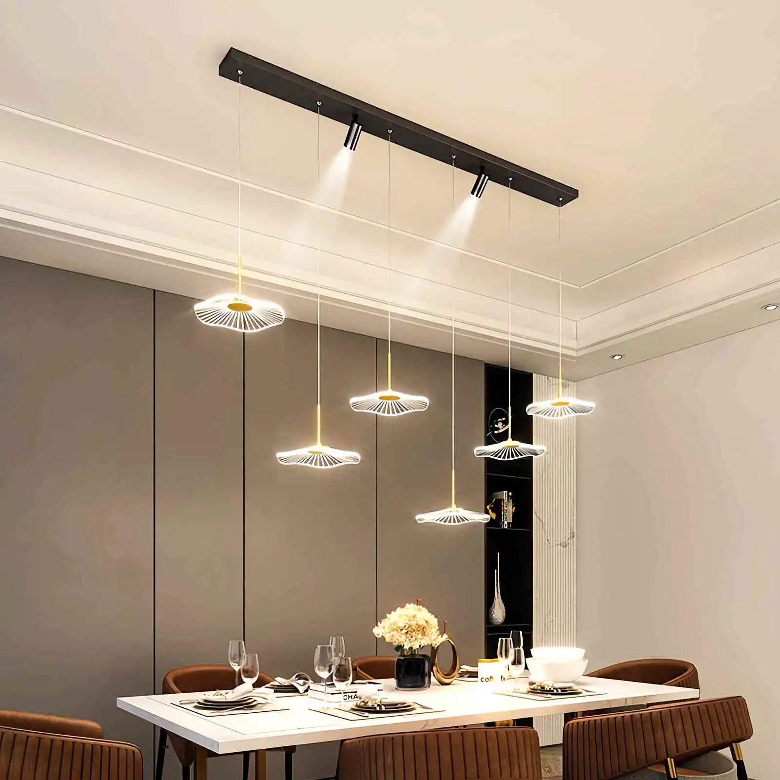 Antizer Creative Lotus Leaf Dining Room Pendant Light