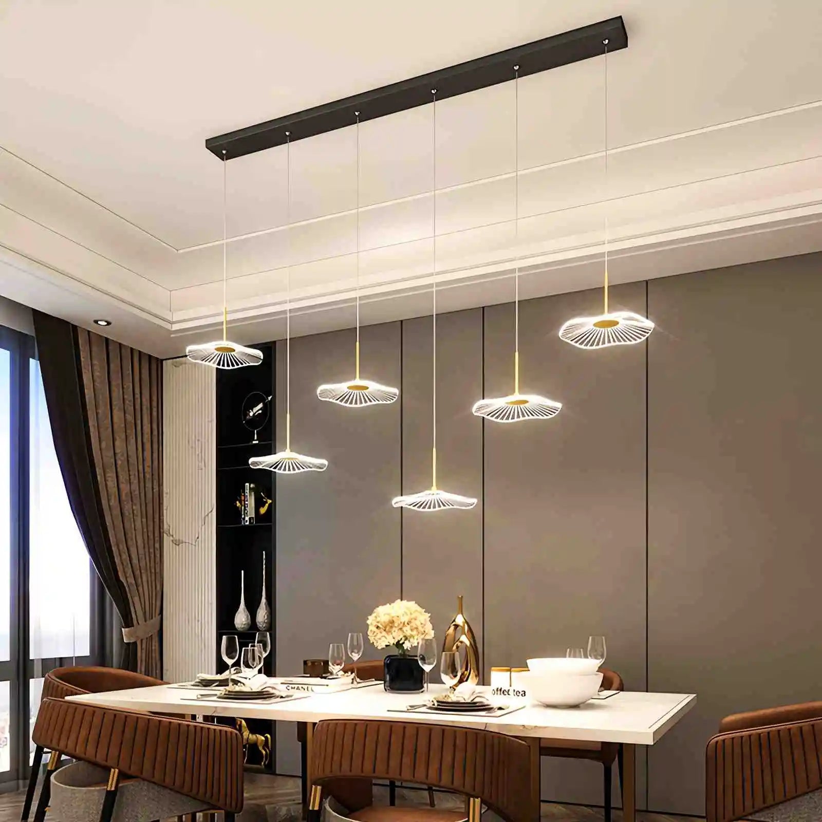 Antizer Creative Lotus Leaf Dining Room Pendant Light