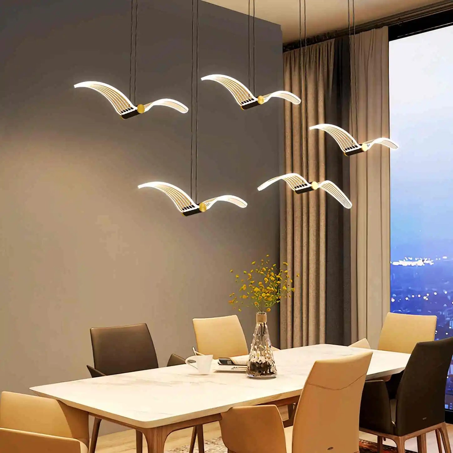 Antizer Light Luxury Art Seagull Pendant Lamp for Living Room