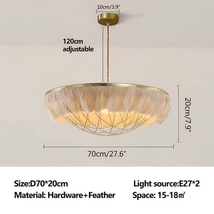 Antizer Feather Bird’s Nest Lamp for Bedroom Living Room