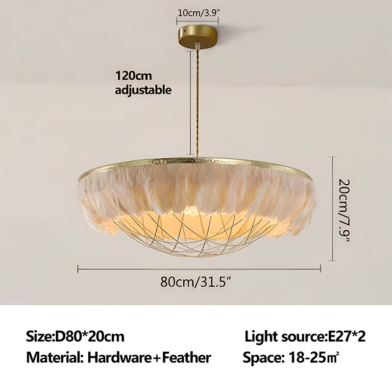 Antizer Feather Bird’s Nest Lamp for Bedroom Living Room