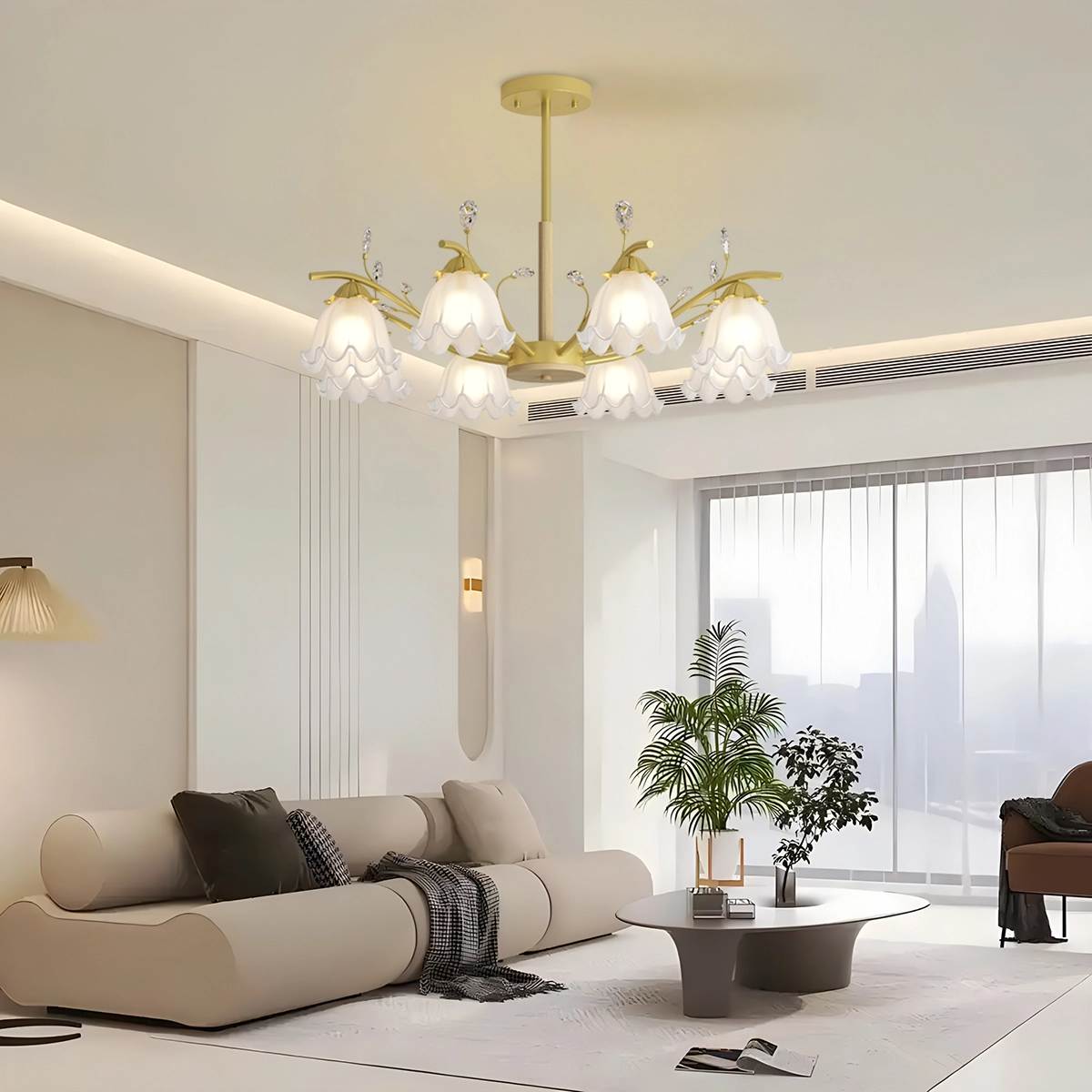 Antizer Creative Lily of the Valley Flower Chandelier