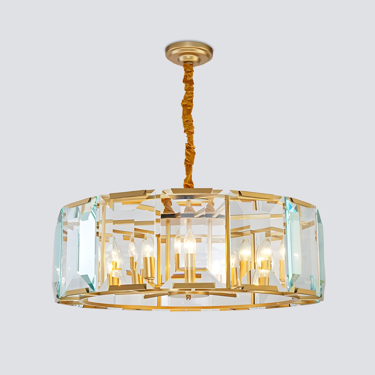 Antizer Circular Glass Chandelier for Dining Room