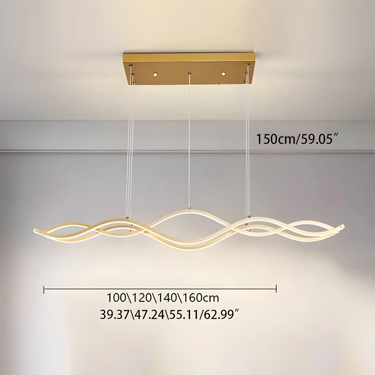 Antizer Nordic Minimalist Wave Long Pendant Light