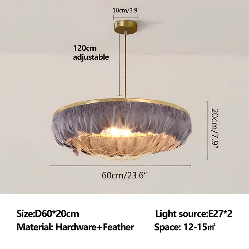 Antizer Feather Bird’s Nest Lamp for Bedroom Living Room