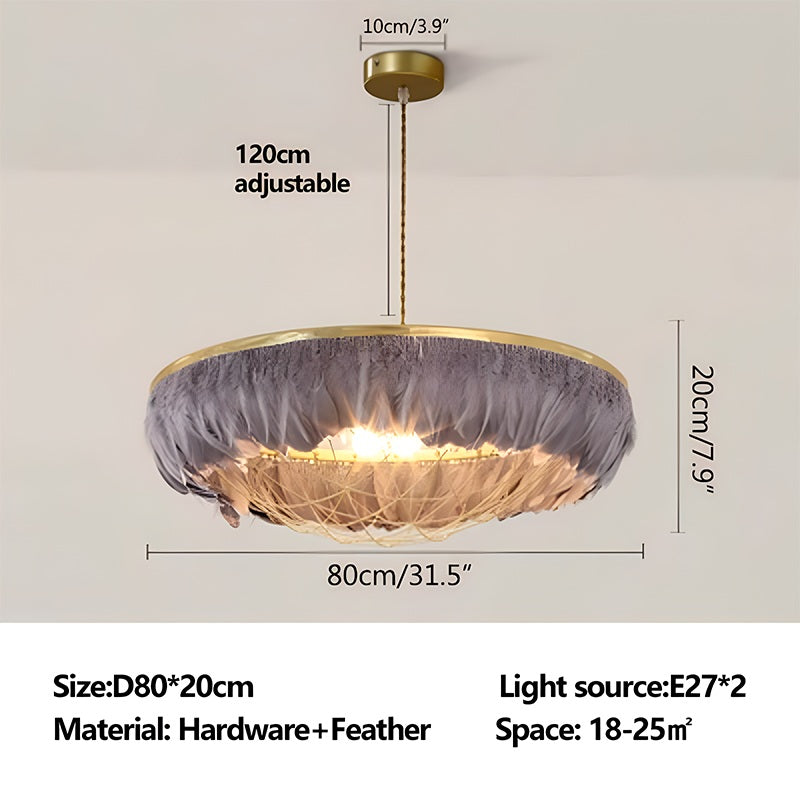 Antizer Feather Bird’s Nest Lamp for Bedroom Living Room