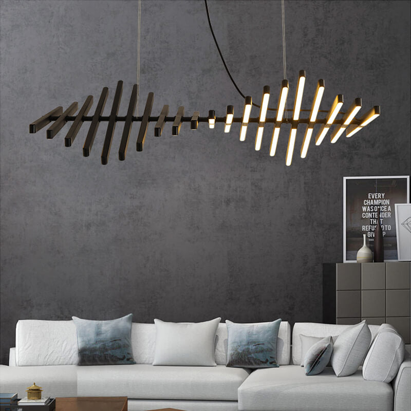 Linear Fish Bone Modeling Chandelier