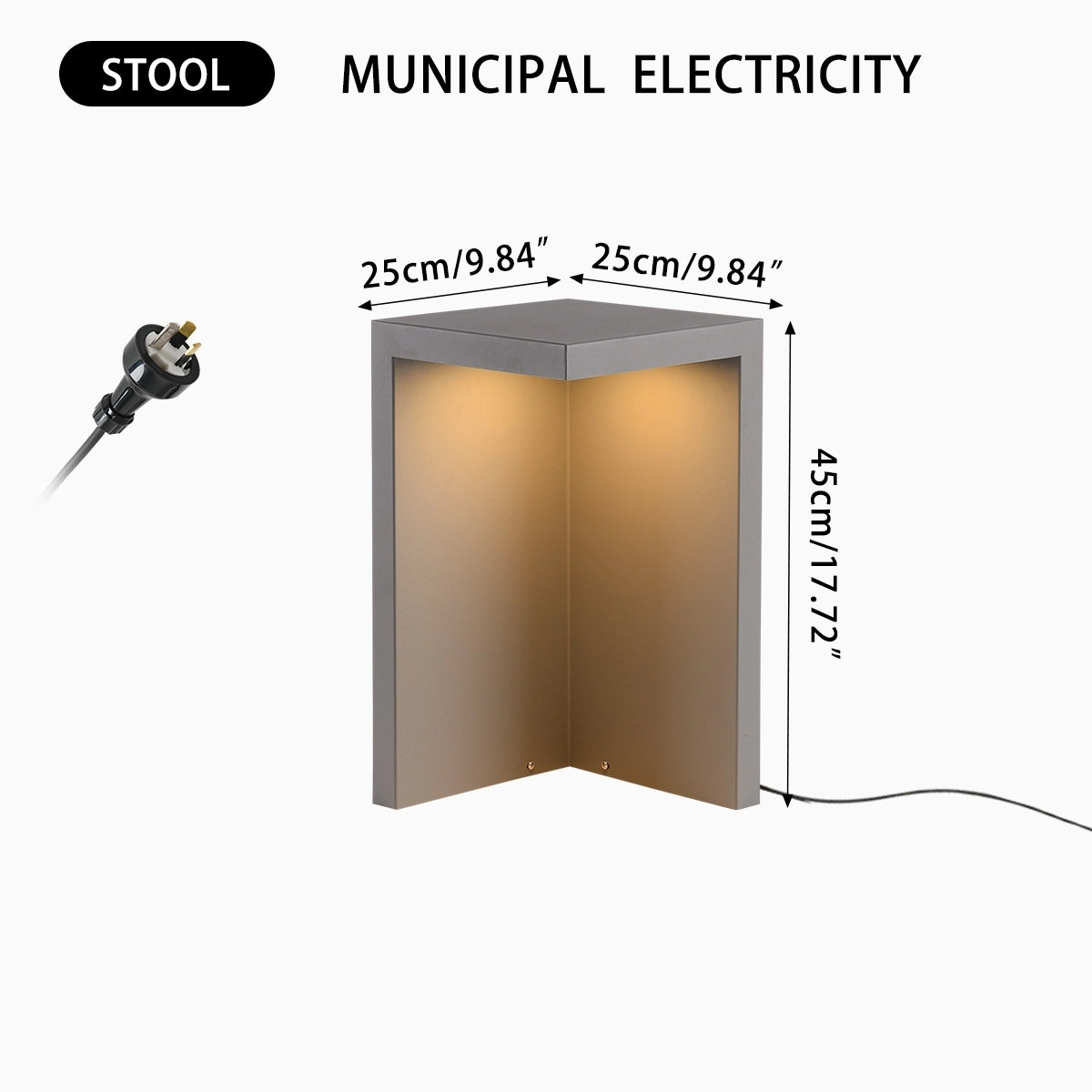 Solar Outdoor Table and Stool Floor Lamp