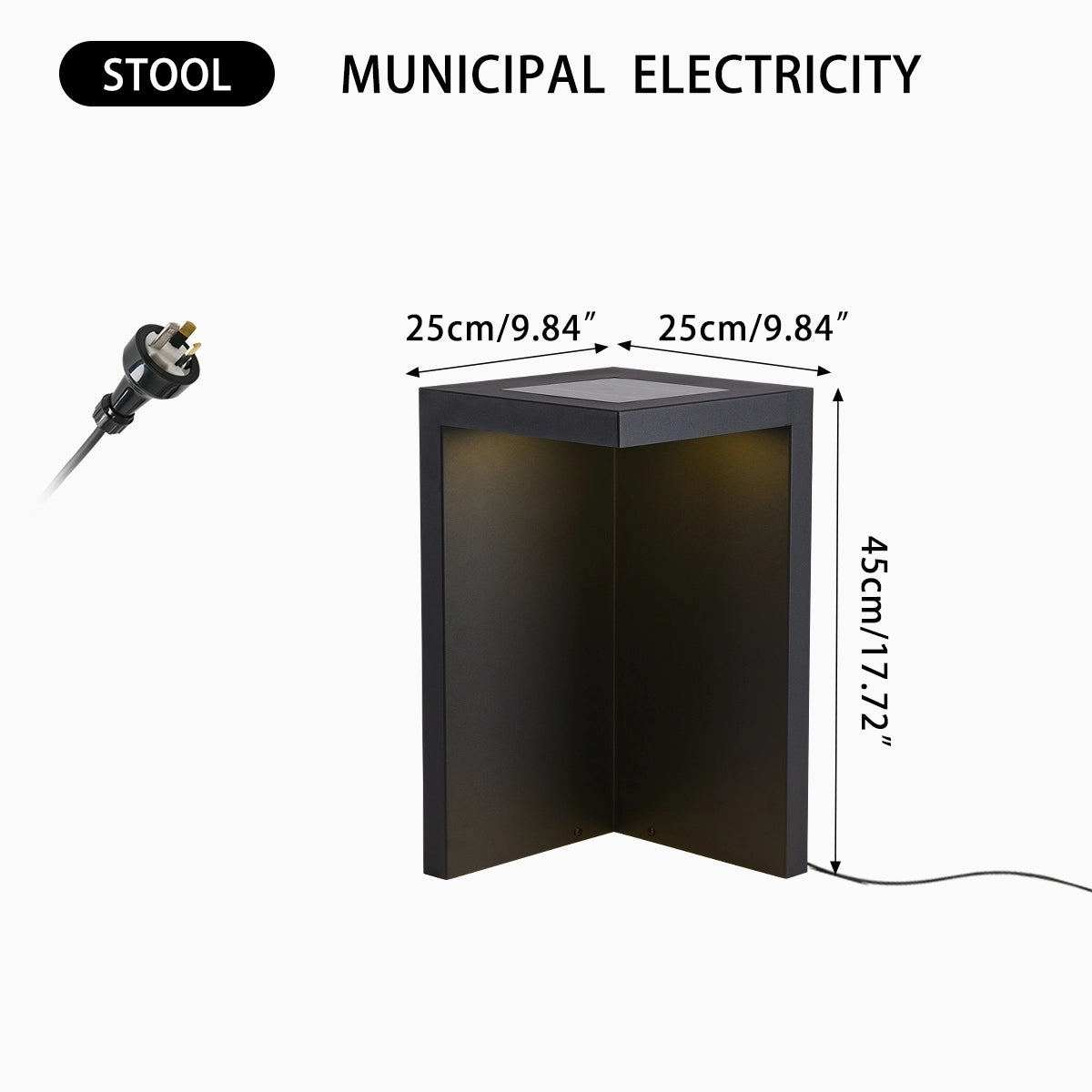 Solar Outdoor Table and Stool Floor Lamp