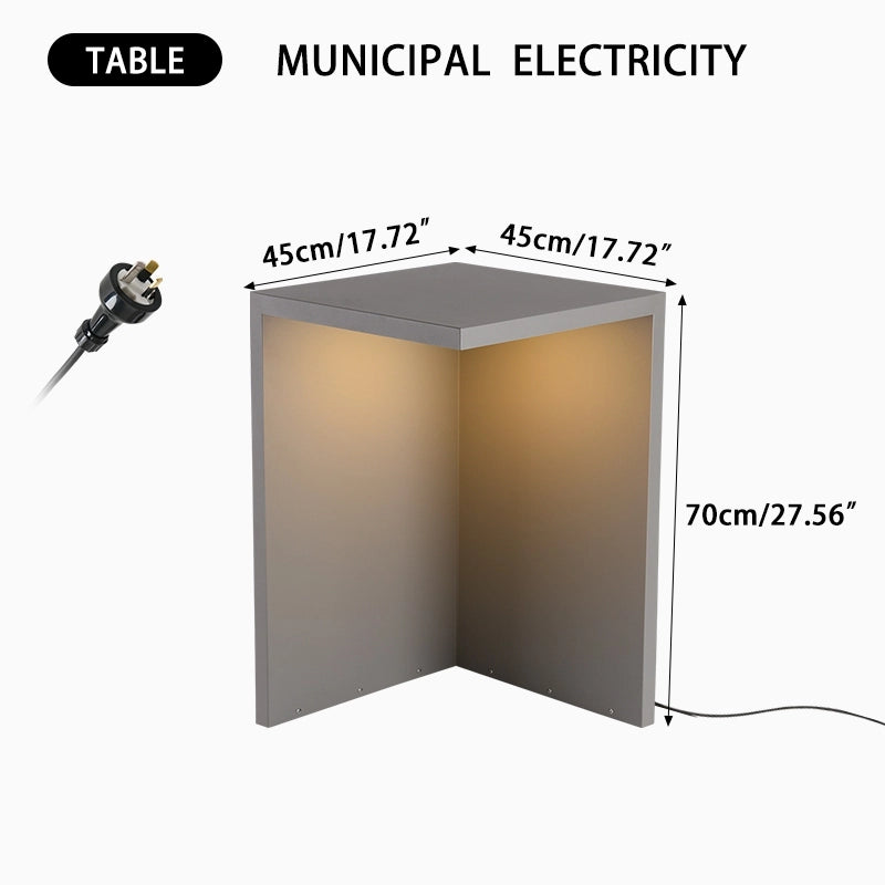 Solar Outdoor Table and Stool Floor Lamp