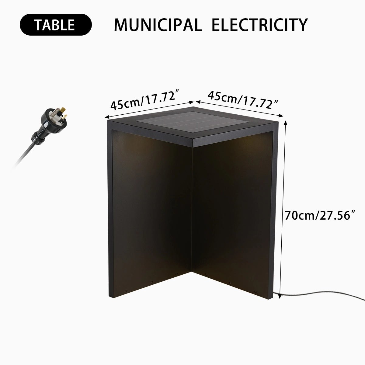 Solar Outdoor Table and Stool Floor Lamp