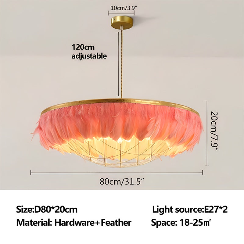 Antizer Feather Bird’s Nest Lamp for Bedroom Living Room