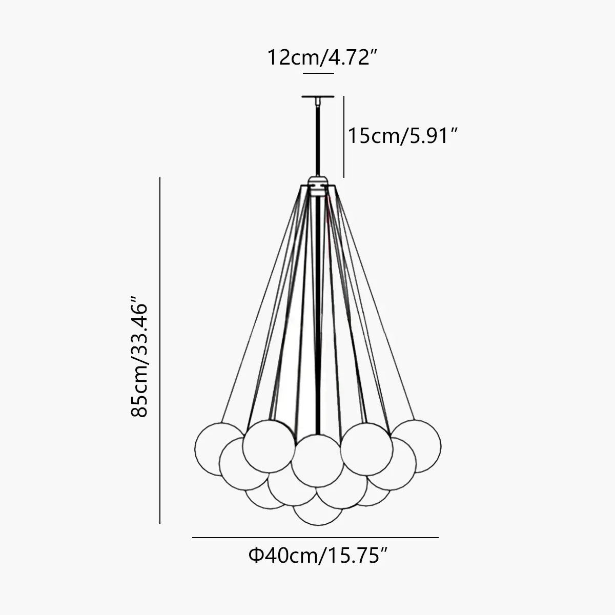 Antizer Modern Bubble Glass Chandelier for Living Room