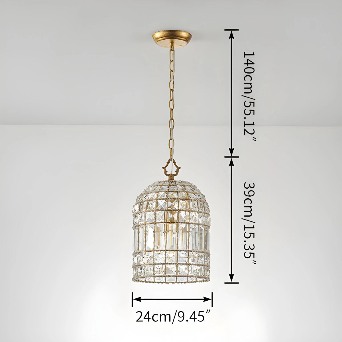 Antizer Birdcage Crystal Pendant Light for Dining Room