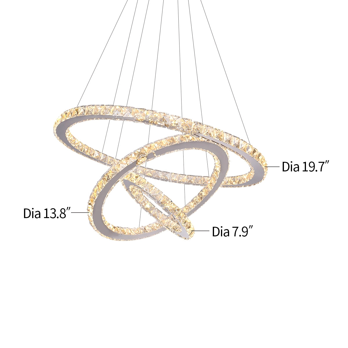 Antizer Modern Light Luxury Circular LED Crystal Chandelier