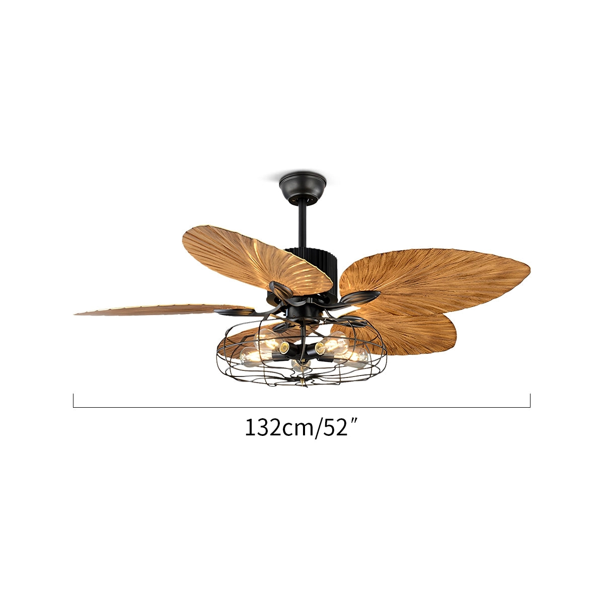 Antizer Industrial Tropical Palm Leaves Ceiling Fan Light