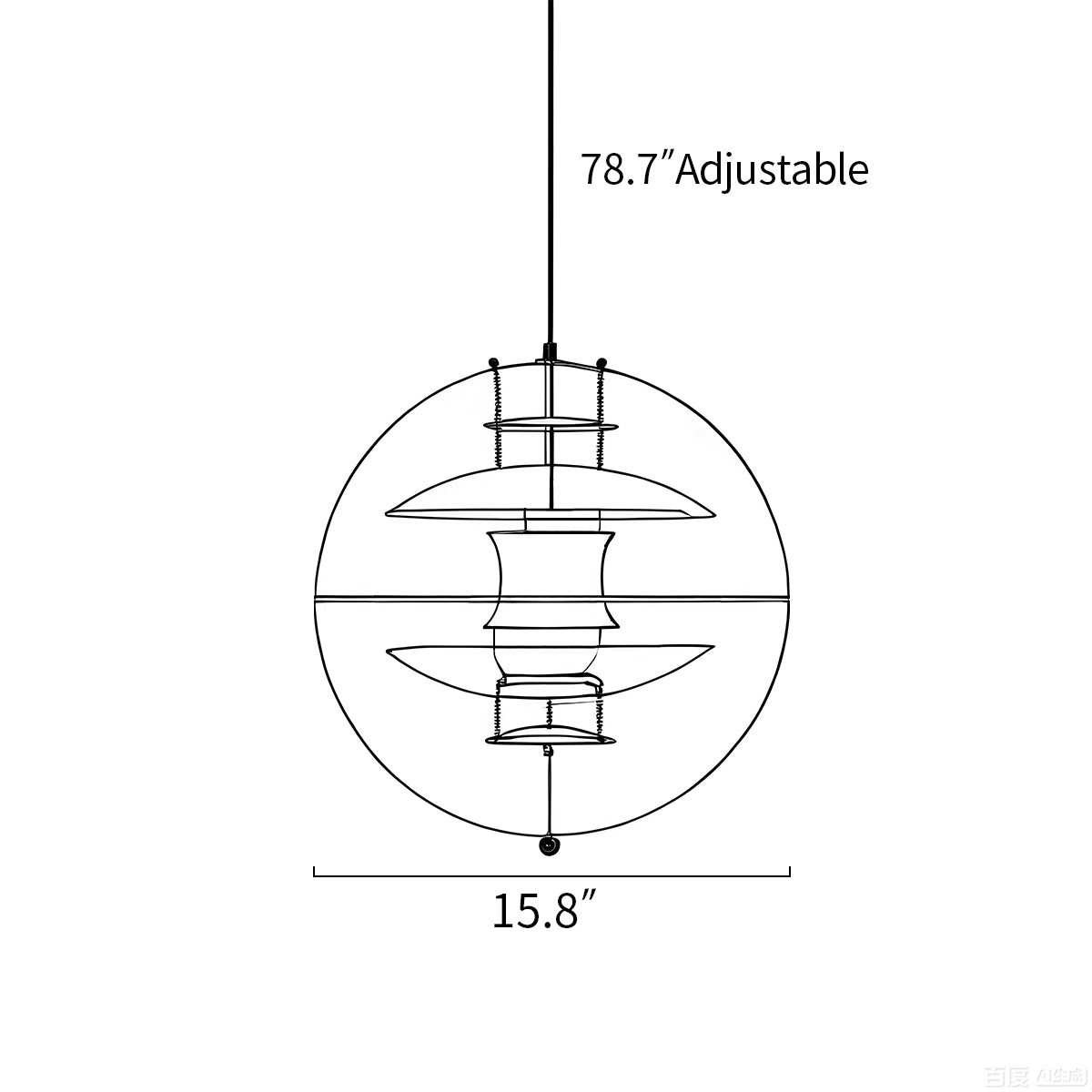Antizer Danish Globe Dining Room Pendant Light
