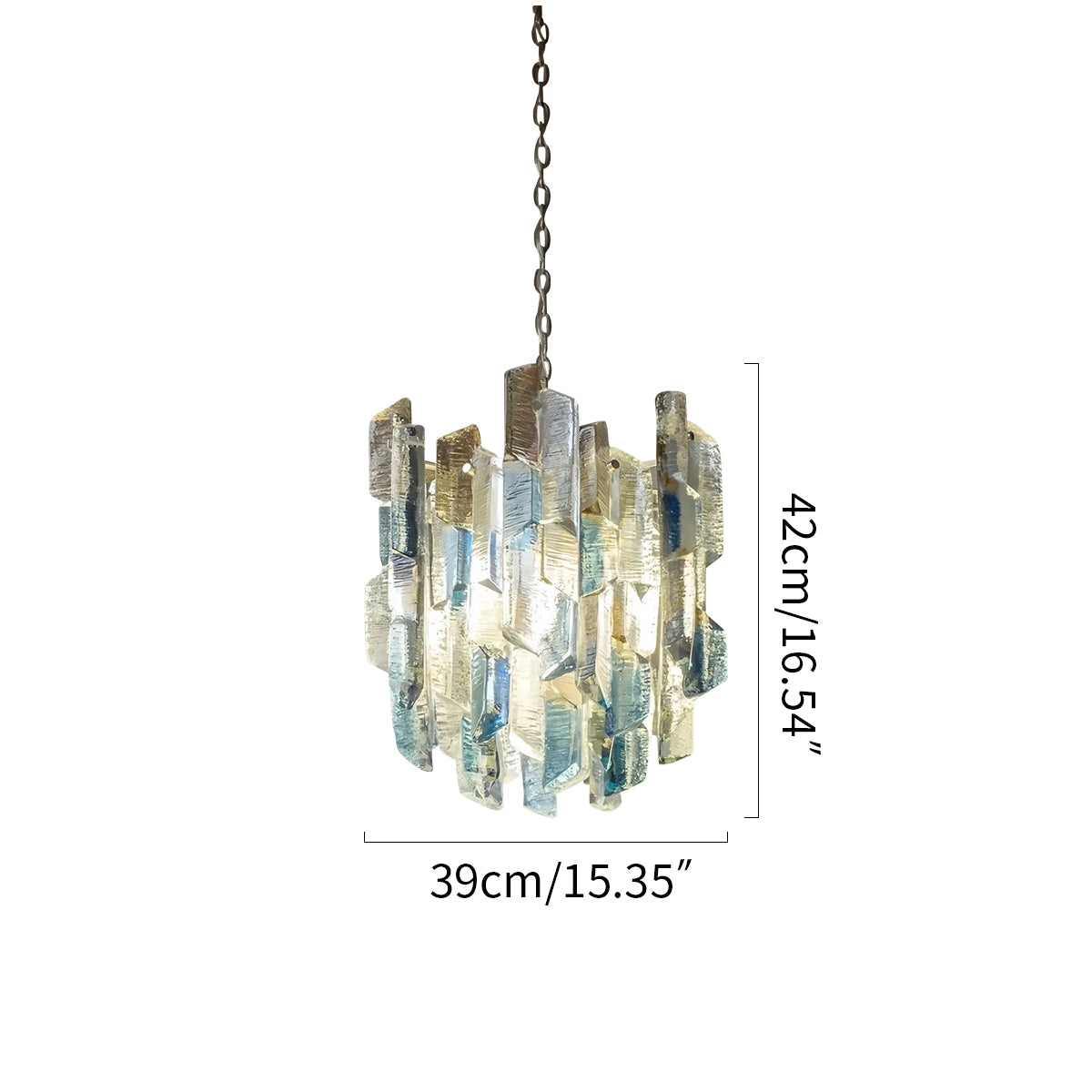 Antizer French Retro Ice Edged Glass Pendant Light