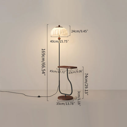 Antizer Fabric Pumpkin Shape Floor Lamp with Tray