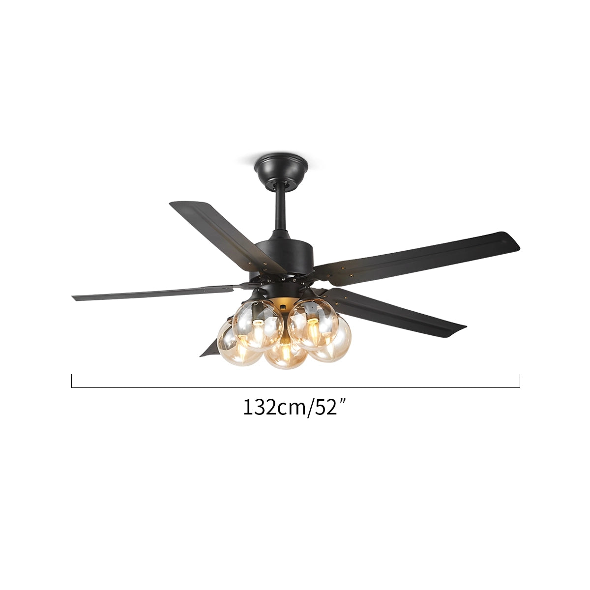 Antizer American Retro Glass Globe Ceiling Fan Light