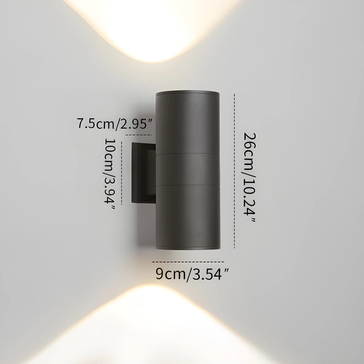 Antizer Outdoor Aluminum Cylinder Up and Down Wall Lamp