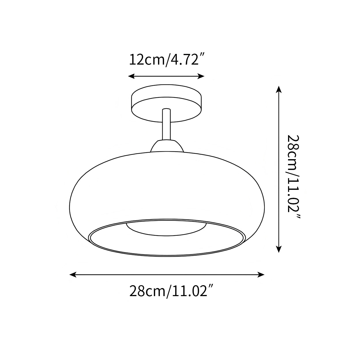 Antizer Plafonnier Retro Glass Ceiling Lamp