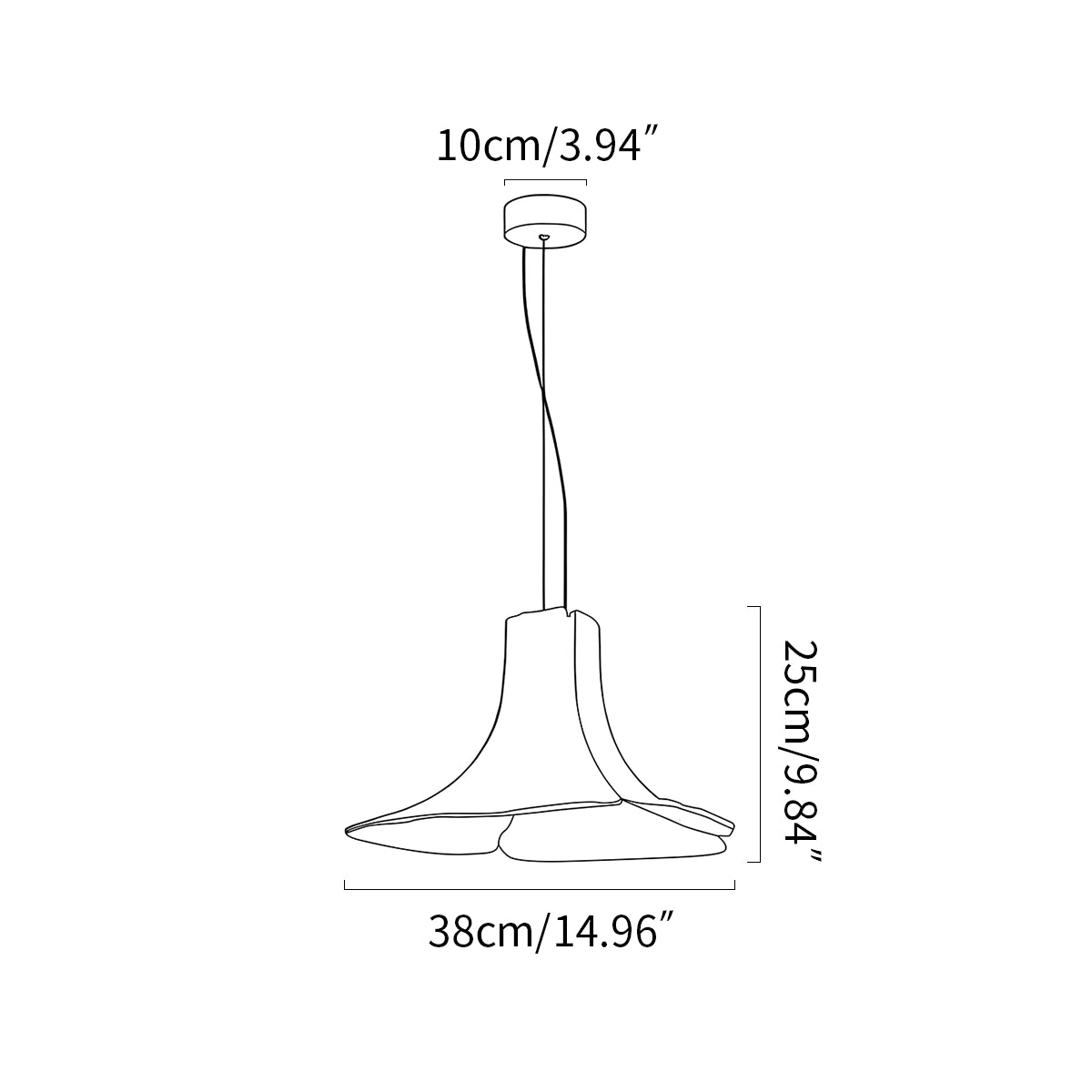 Antizer Murano Gradient Petal Glass Pendant Light