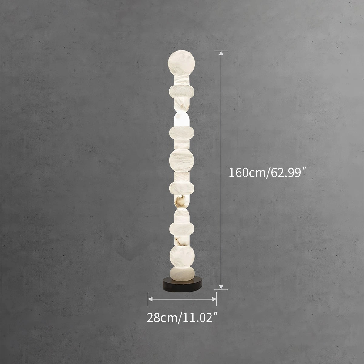 Antizer Modern Geometric Column Spanish Alabaster Floor Lamp