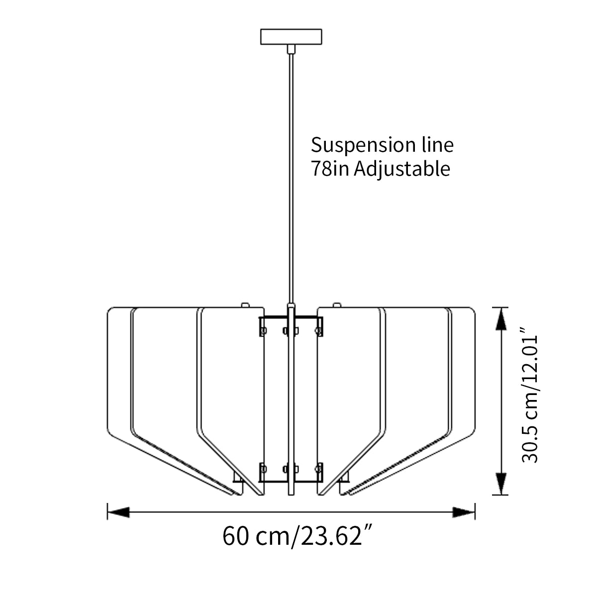 Antizer Wing Panel Acoustic Pendant Light for Living Room