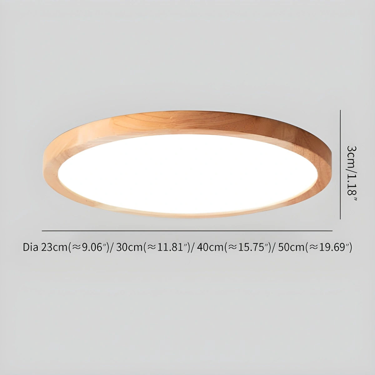 Antizer Modern Wood Round Ceiling Light for Bedroom