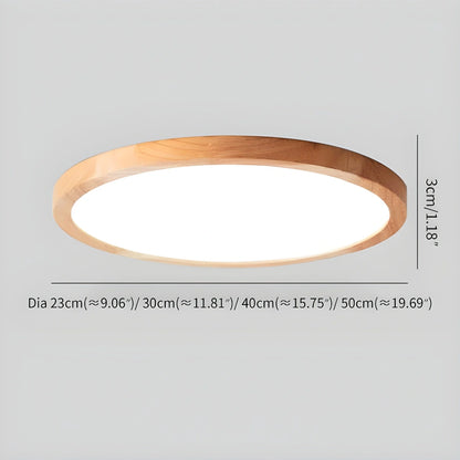 Antizer Modern Wood Round Ceiling Light